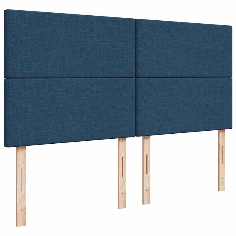 vidaXL Ottomán ágykeret matracokkal kék 200x200cm szövet