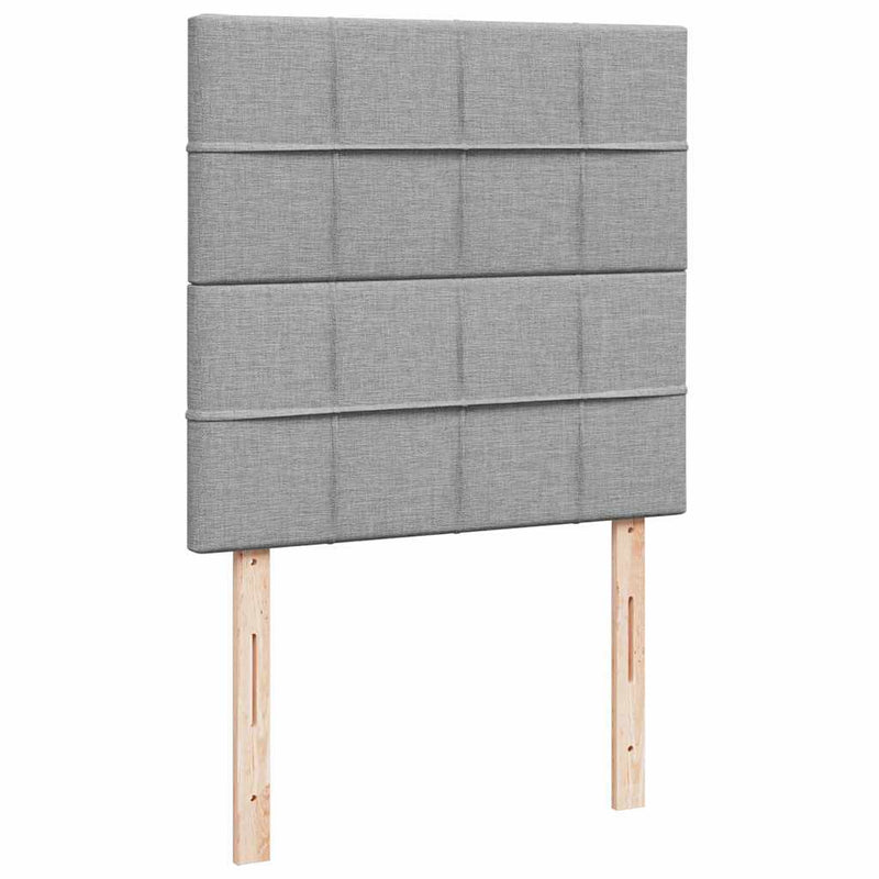 vidaXL világosszürke szövet ottomán ágy matraccal & LED-ek 80x200cm
