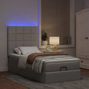 vidaXL tópszínű szövet ottomán ágy matraccal & LED-ek 90x200 cm