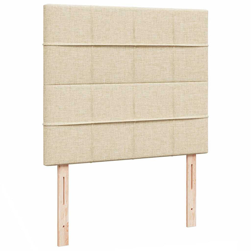 vidaXL Ottomán ágykeret matraccal krém 120x190 cm szövet