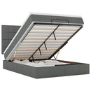 vidaXL Ottomán ágykeret matraccal sötét szürke 140x190cm szövet