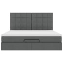vidaXL Ottomán ágykeret matraccal sötét szürke 160x200cm szövet