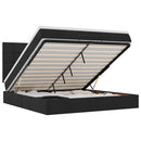 vidaXL Ottomán ágykeret matraccal fekete 180x200cm szövet