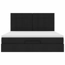 vidaXL Ottomán ágykeret matraccal fekete 180x200cm szövet