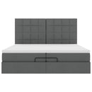 vidaXL Ottomán ágykeret matracokkal Sötét szürke 200x200cm szövet