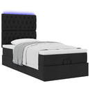 vidaXL fekete szövet ottomán ágy matraccal & LED-ek 80x200cm