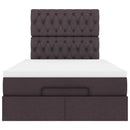 vidaXL Ottomán ágykeret matraccal sötétbarna 120x200cm anyaggal
