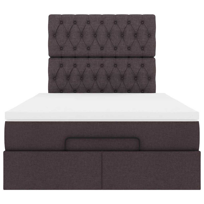 vidaXL Ottomán ágykeret matraccal sötétbarna 120x200cm anyaggal