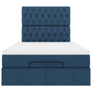 vidaXL Ottomán ágykeret matraccal kék 120x200cm szövet