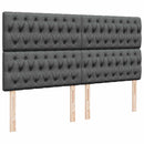 vidaXL Ottomán ágykeret matraccal sötét szürke 160x200cm szövet