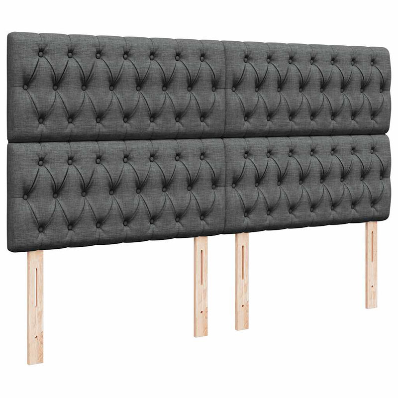 vidaXL Ottomán ágykeret matraccal sötét szürke 160x200cm szövet