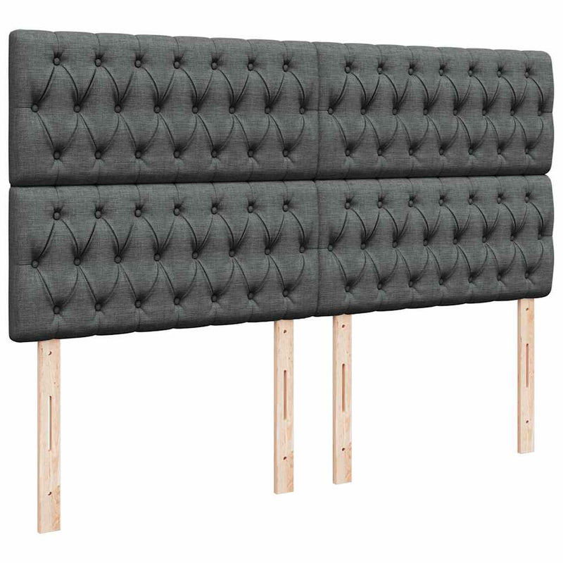 vidaXL Ottomán ágykeret matracokkal Sötét szürke 200x200cm szövet