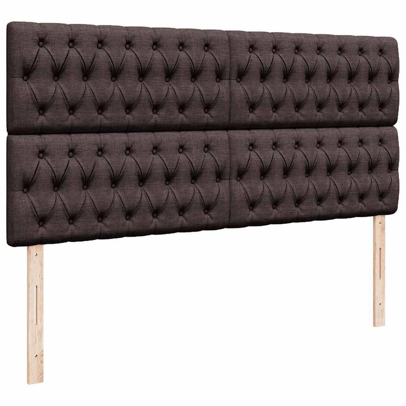vidaXL Ottomán ágykeret matracokkal Sötétbarna 200x200cm szövet