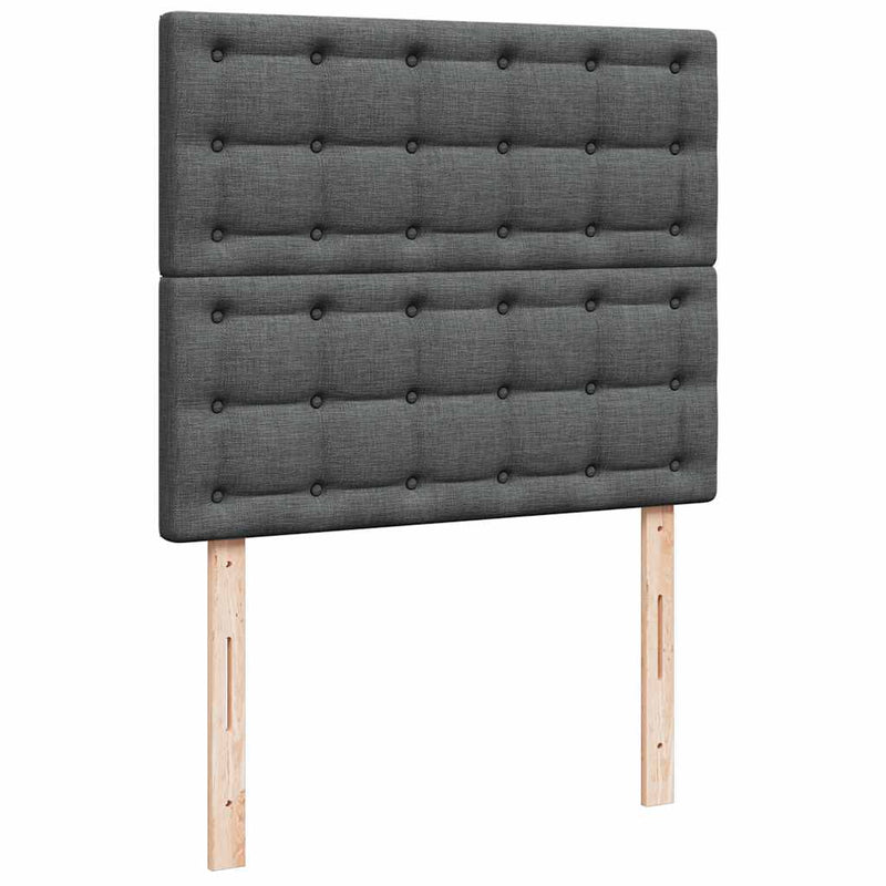 vidaXL Ottomán ágykeret matraccal sötétszürke 120x190 cm szövet