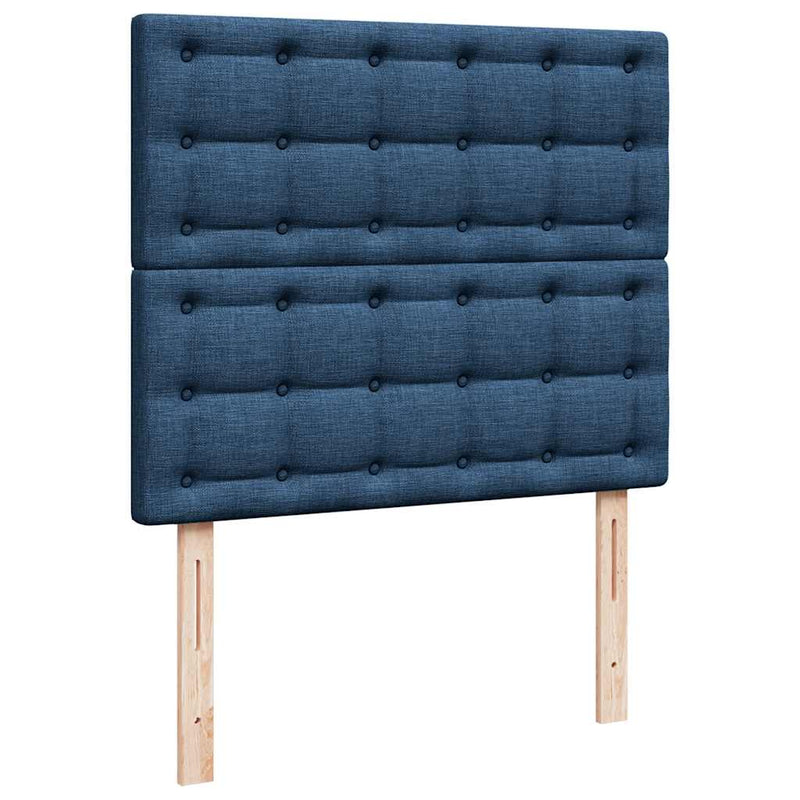 vidaXL Ottomán ágykeret matraccal kék 120x190 cm szövet