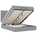 vidaXL Ottomán ágykeret matraccal világosszürke 140x190 cm szövet