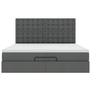 vidaXL Ottomán ágykeret matraccal sötét szürke 160x200cm szövet