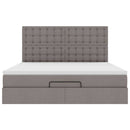 vidaXL Oszmán ágykeret matraccal tópszín 160x200cm szövet