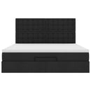 vidaXL Ottomán ágykeret matraccal fekete 180x200cm szövet