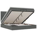 vidaXL Ottomán ágykeret matracokkal Sötét szürke 200x200cm szövet