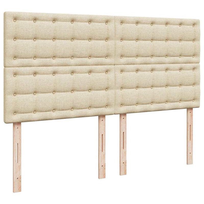 vidaXL oszmán ágykeret matracokkal krém 200x200cm szövet