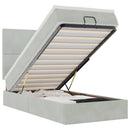 vidaXL Ottomán ágykeret matracokkal világosszürke 100x200cm bársony