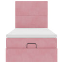 vidaXL Ottomán ágykeret matracokkal rózsaszín 100x200cm bársony