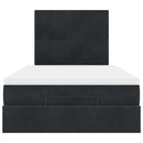 vidaXL Ottomán ágykeret matracokkal fekete 120x190cm bársony