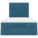 vidaXL Ottomán ágykeret matracokkal sötétkék 120x190cm bársony