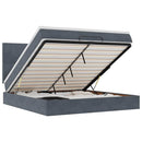 vidaXL Ottomán ágykeret matracokkal sötét szürke 160x200cm bársony