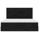 vidaXL Ottomán ágykeret matracokkal fekete 160x200cm bársony