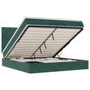 vidaXL Ottomán ágykeret matracokkal sötétzöld 160x200cm bársony