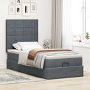 vidaXL Ottomán ágykeret matracokkal sötét szürke 100x200cm bársony