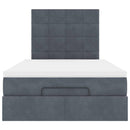 vidaXL Ottomán ágykeret matracokkal sötétszürke 120x200cm bársony