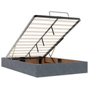 vidaXL Ottomán ágykeret matracokkal sötétszürke 120x200cm bársony