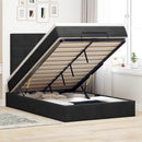 vidaXL Ottomán ágykeret matracokkal fekete 120x200cm bársony