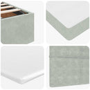 vidaXL Ottomán ágykeret matracokkal világosszürke 140x190cm bársony