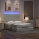 vidaXL Ottomán ágykeret matracokkal világosszürke 140x200cm bársony