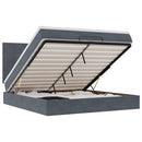 vidaXL Ottomán ágykeret matracokkal sötét szürke 160x200cm bársony