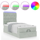 vidaXL Ottomán ágykeret matracokkal világosszürke 100x200cm bársony