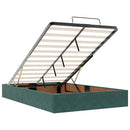 vidaXL Ottomán ágykeret matracokkal sötétzöld 120x190cm bársony