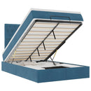 vidaXL Ottomán ágykeret matracokkal sötétkék 120x190cm bársony