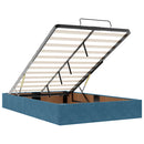 vidaXL Ottomán ágykeret matracokkal sötétkék 120x190cm bársony