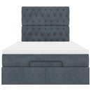 vidaXL Ottomán ágykeret matracokkal sötétszürke 120x200cm bársony