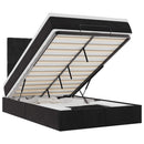 vidaXL Ottomán ágykeret matracokkal fekete 120x200cm bársony