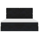 vidaXL Ottomán ágykeret matracokkal fekete 180x200cm bársony