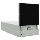 vidaXL Ottomán ágykeret matracokkal világosszürke 90x190cm bársony