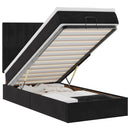 vidaXL Ottomán ágykeret matracokkal fekete 100x200cm bársony