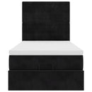vidaXL Ottomán ágykeret matracokkal fekete 100x200cm bársony