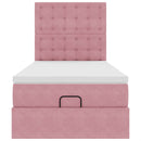 vidaXL Ottomán ágykeret matracokkal rózsaszín 100x200cm bársony